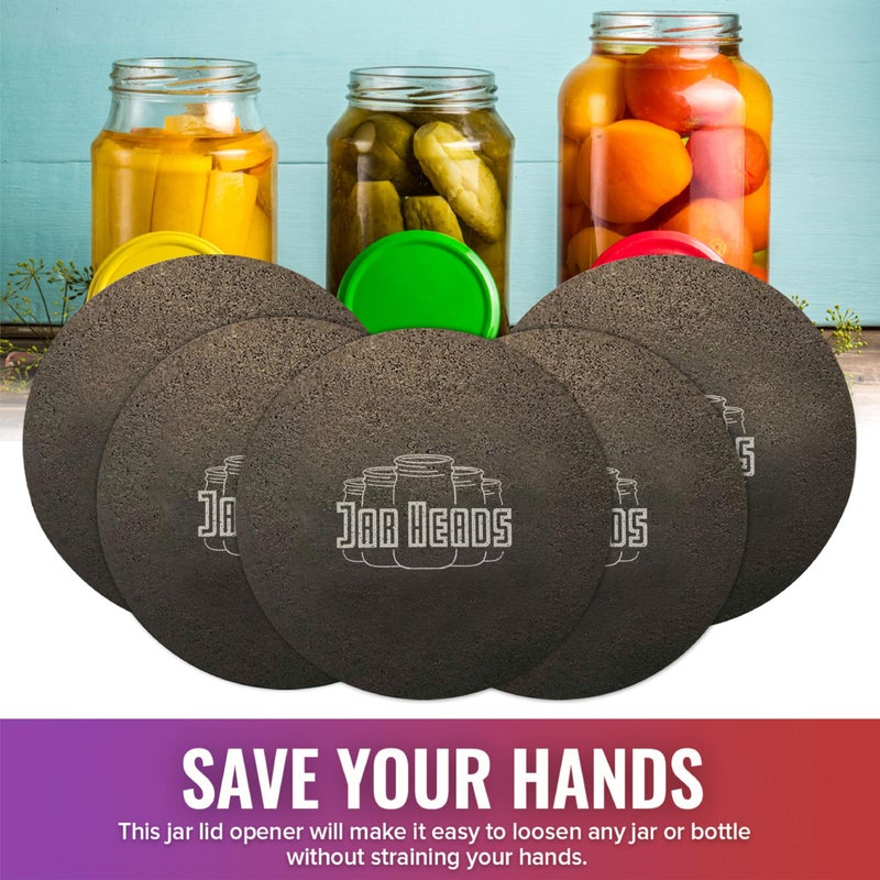 JAR HEADS Rubber Jar Opener Gripper Pad 5 Pack - Thick 5 Inch Grippers for Opening Jars Made in the USA - Jar Opener for Weak Hands & Seniors with Arthritis - Image 4